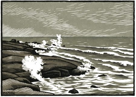 Gravure Sur Bois Moreau - LA MER / THE SEA - Bretagne / Brittany - France - 1910