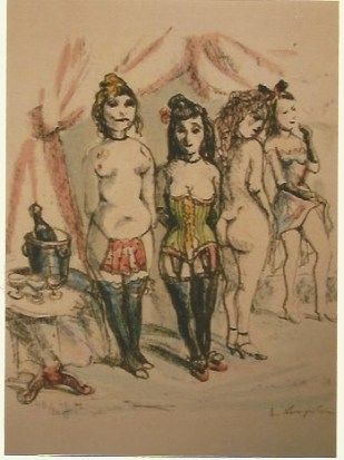 Gravure Foujita - La Mesangere (Four prostitutes)