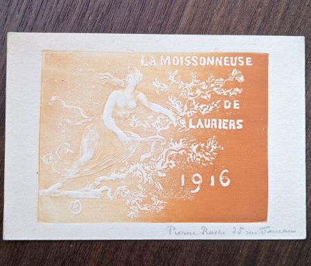 Aucune Technique Roche - La moissonneuse de lauriers (greeting card for 1916)