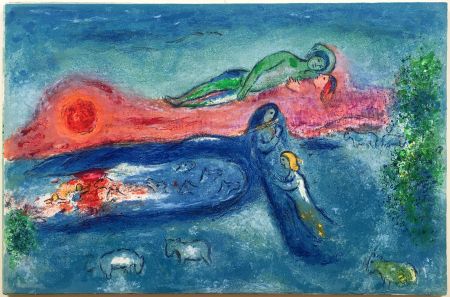 Lithographie Chagall - LA MORT DE DORCON (Daphnis et Chloé - 1961)