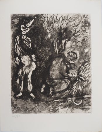 Gravure Chagall - La mort et le bucheron