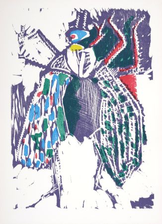 Gravure Sur Bois Lorjou - La Mouche, 1965