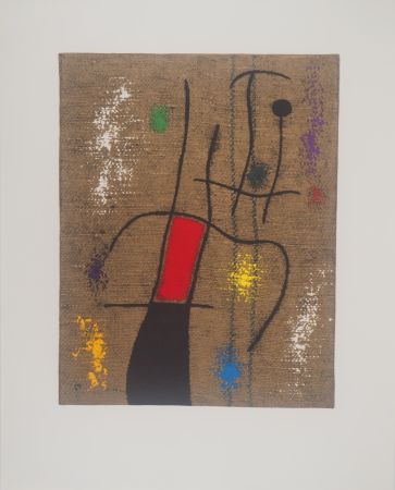 Lithographie Miró - La musicienne