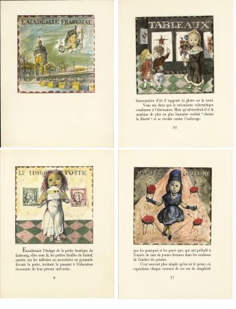 Livre Illustré Foujita - LA MÉSANGÈRE (Jean Cocteau) 21 lithographies. 1963. Ex. de luxe avec soie signée et suite couleurs