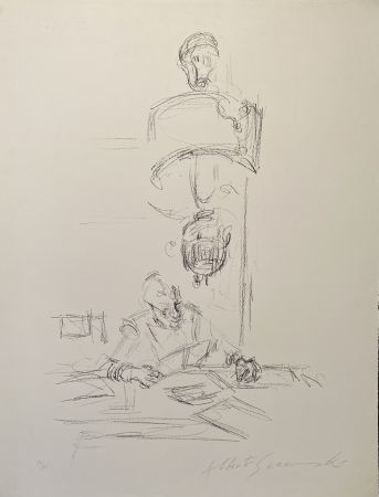 Lithographie Giacometti - La mère de l'artiste lisant sous la lampe à Stampa III