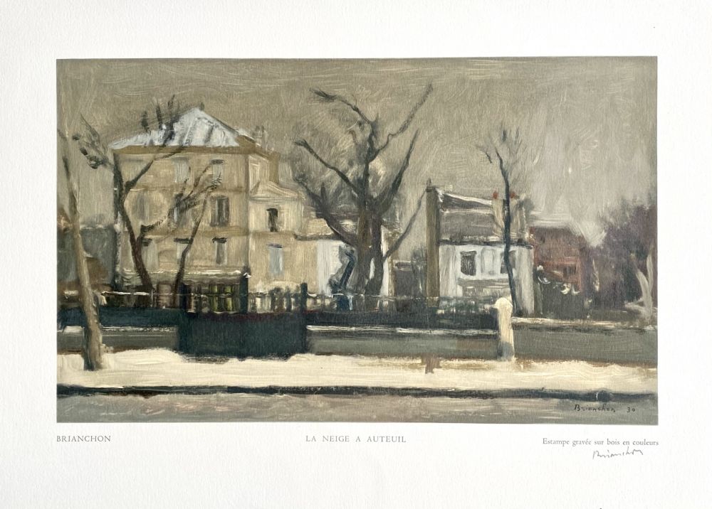 Gravure Sur Bois Brianchon -  La Neige à Auteuil 