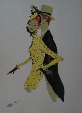 Lithographie Domergue - La Parisienne: Arlette