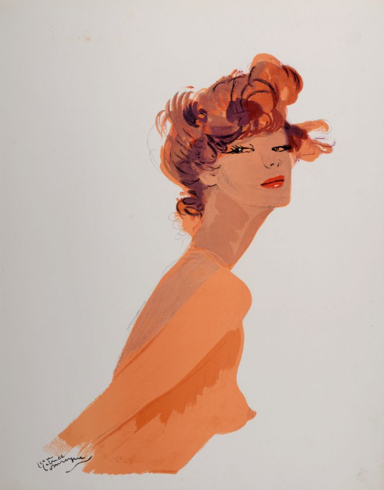 Lithographie Domergue - La Parisienne : Ernestine, 1956