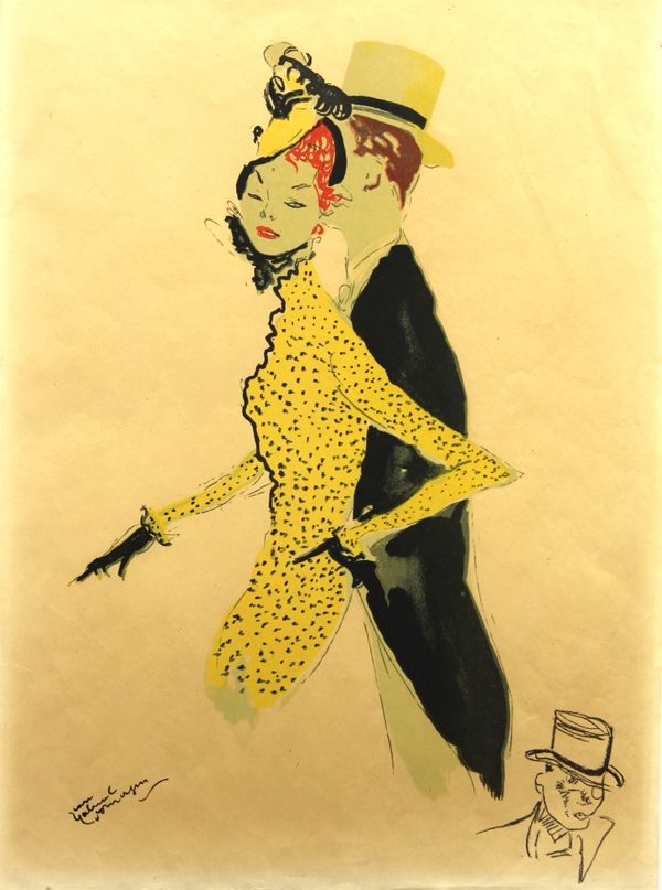 Lithographie Domergue - La  Parisienne  La Belle Helene