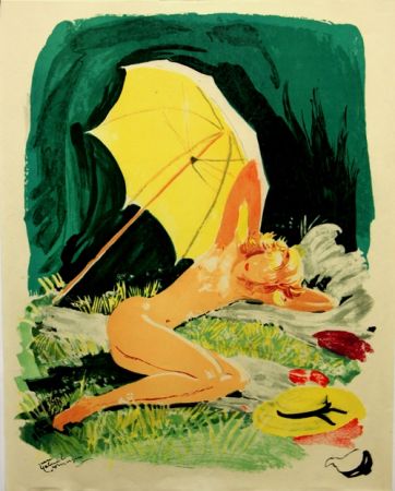 Lithographie Domergue - La Parisienne  Starlette