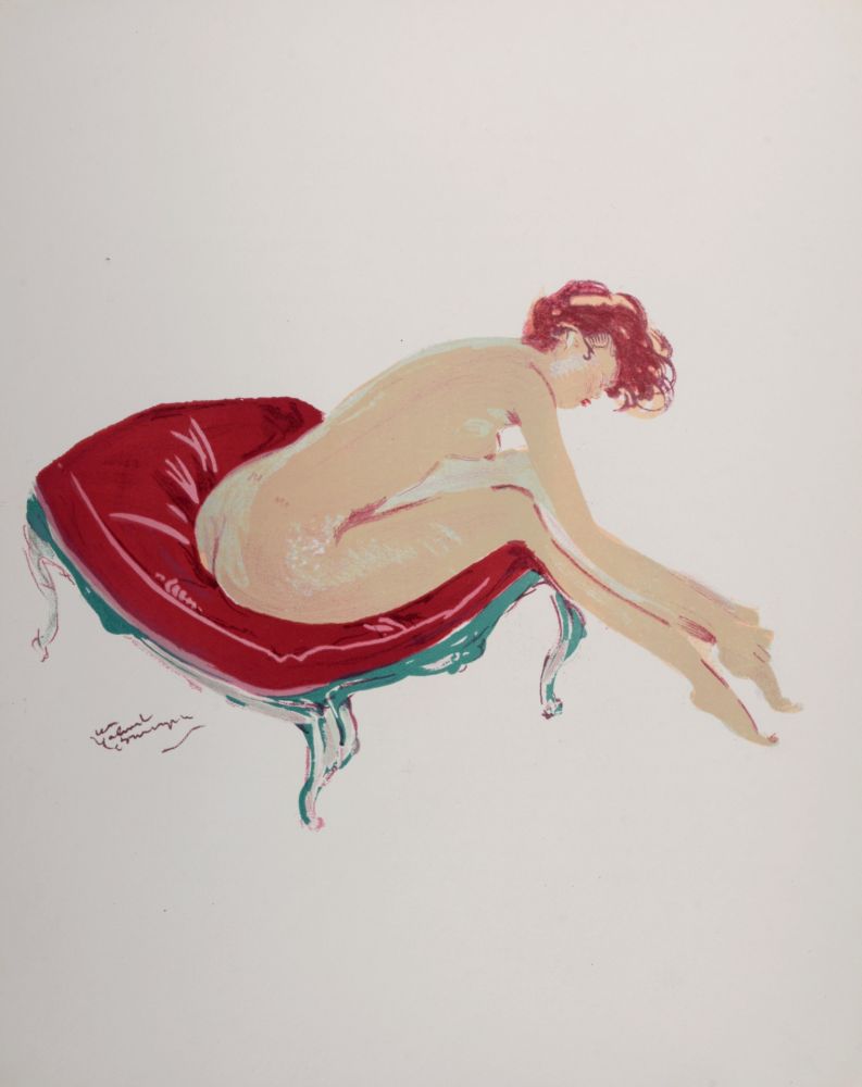 Lithographie Domergue - La Parisienne : Une cavalière, 1956