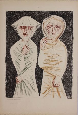 Lithographie Campigli - La passeggiata, 3° stato