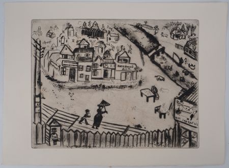 Gravure Chagall - La petite ville