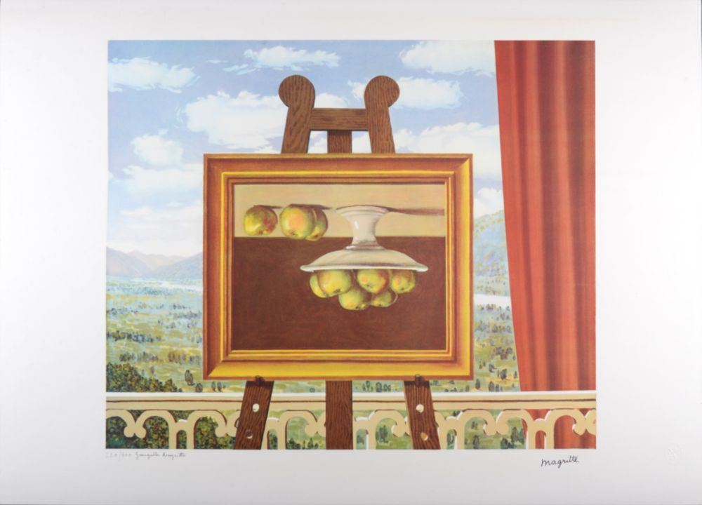 Lithographie Magritte - La Philosophie et la Peinture : Le réveil matin