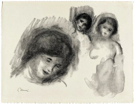 Lithographie Renoir - La Pierre au trois croquis
