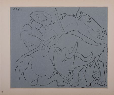 Linogravure Picasso (After) - La pique cassée, 1962