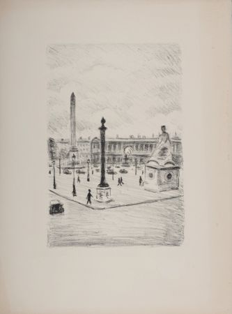 Lithographie Marquet - La Place de la Concorde, 1950