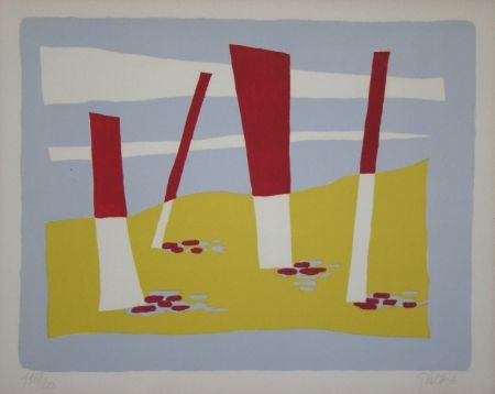 Lithographie Gischia - La Plage