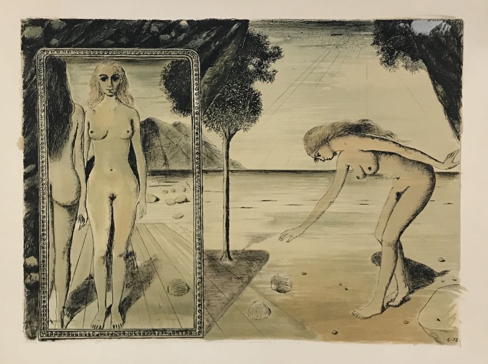 Lithographie Delvaux - La Plage (The Beach)