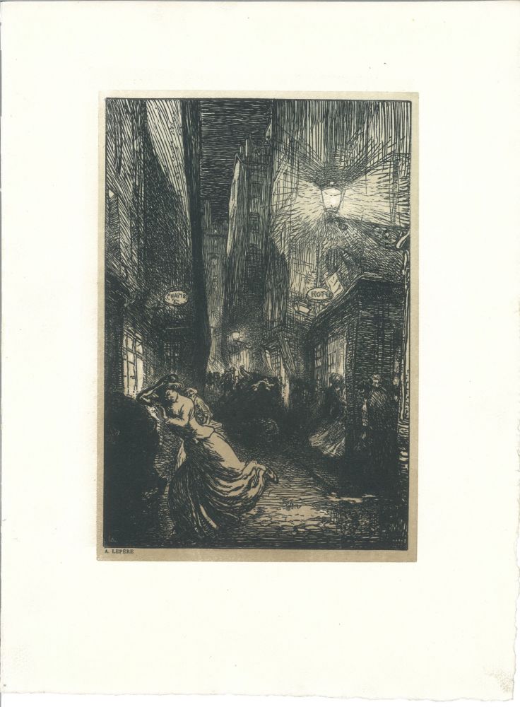 Gravure Sur Bois Lepere - La rafle (The Raid)