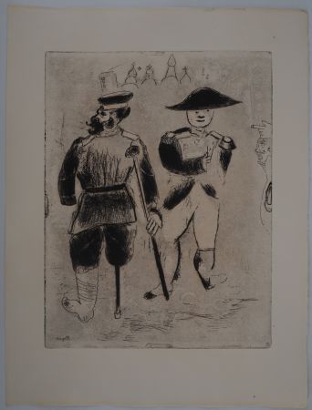 Gravure Chagall - La rencontre avec Napoléon (Kopéikine et Napoléon)