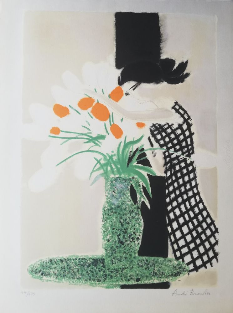 Lithographie Brasilier -  La robe à carreaux