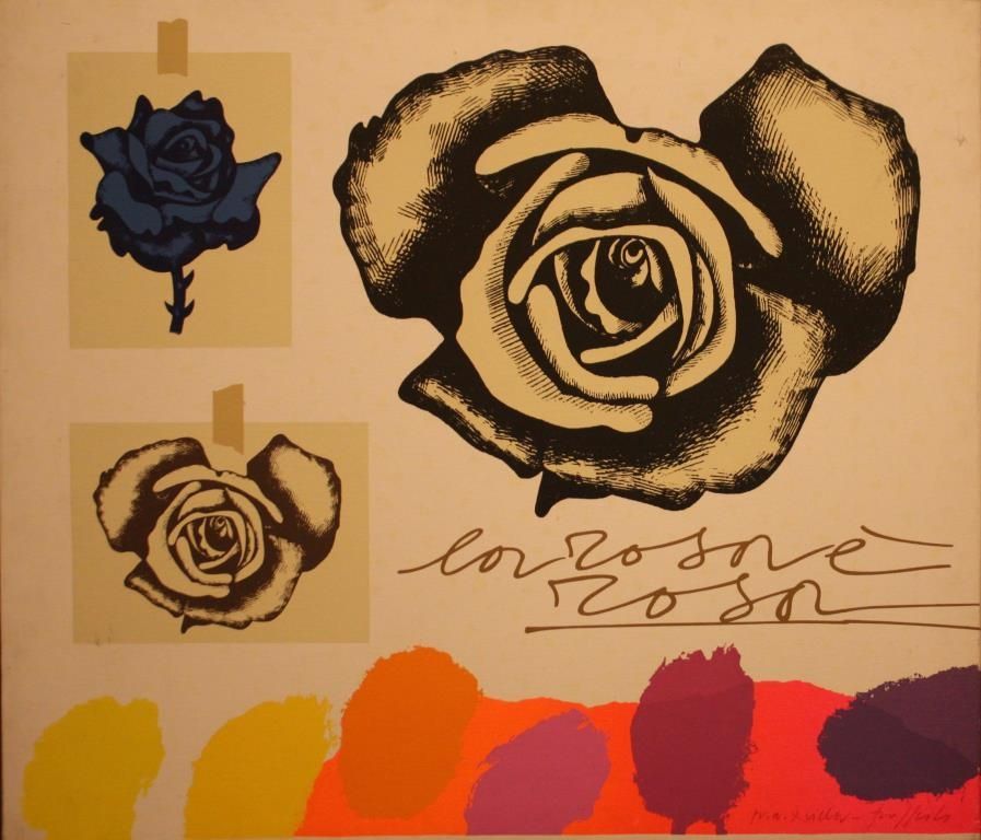 Sérigraphie Pozzati - LA ROSA E' ROSA