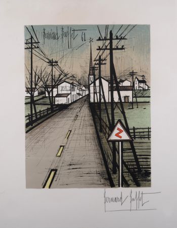 Lithographie Buffet - La route, 1962 - Hand-signed!