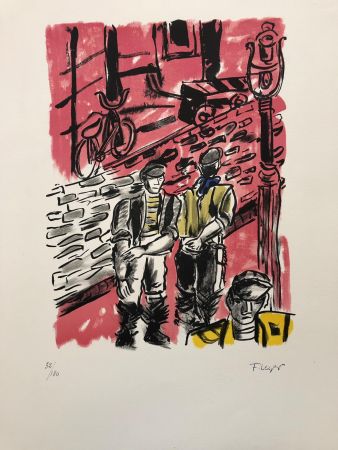 Lithographie Leger - La rue de Dantzig