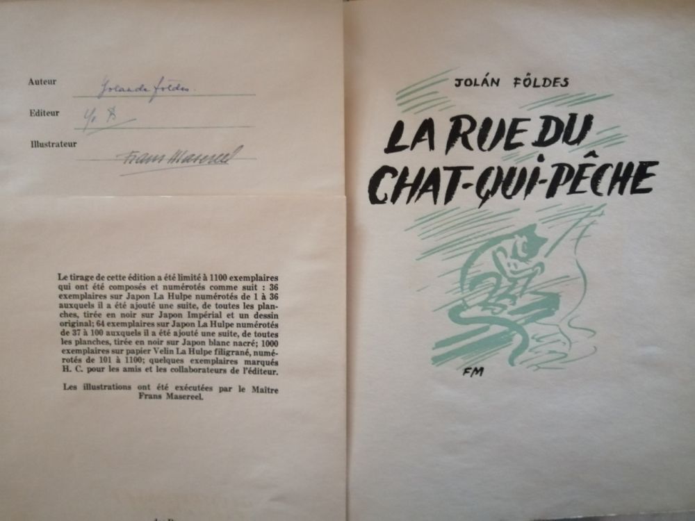 Livre Illustré Masereel - La Rue du Chat-qui-pêche 