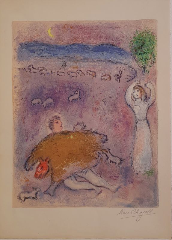 Lithographie Chagall - La ruse de Dorcon 