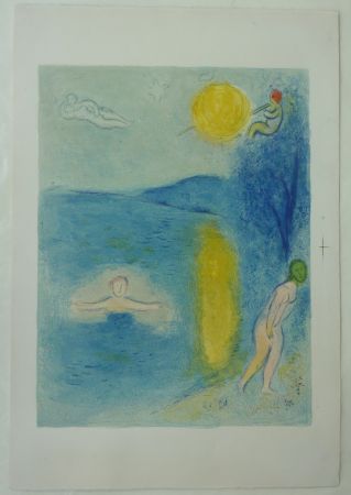 Lithographie Chagall - La saison d' été  (Daphnis et Cloé)