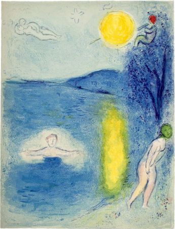Lithographie Chagall - LA SAISON D'ÉTÉ (de la Suite Daphnis & Chloé - 1961)