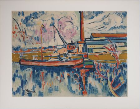 Lithographie Vlaminck - La Seine vers Chatou