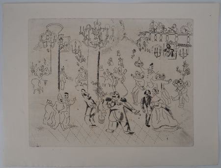 Gravure Chagall - La soirée chez le gouverneur