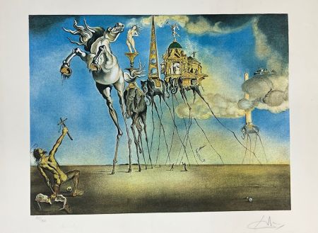 Lithographie Dali - La tentación de San Antonio