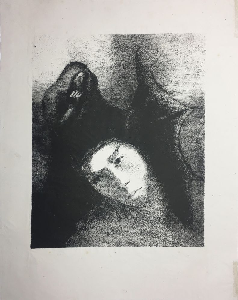 Lithographie Redon - LA TENTATION DE SAINT-ANTOINE (Planche XVIII, 3ème série) 1896