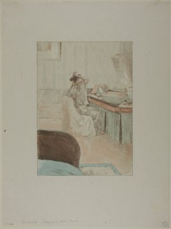 Lithographie Lunois - La toilette