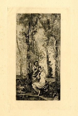 Gravure Corot - La toilette