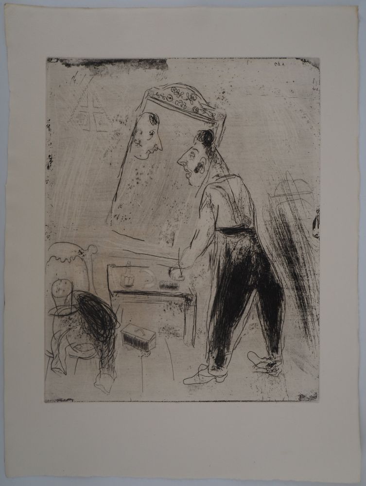 Gravure Chagall - La toilette de Tchitchikov