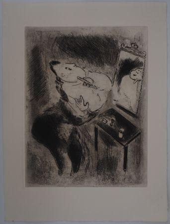 Gravure Chagall - La toilette (Tchitchikov se rase)