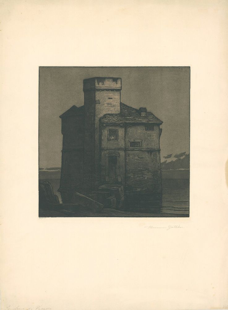 Eau-Forte Et Aquatinte Gattiker - La Torre di Rapallo (Torre Pagana)