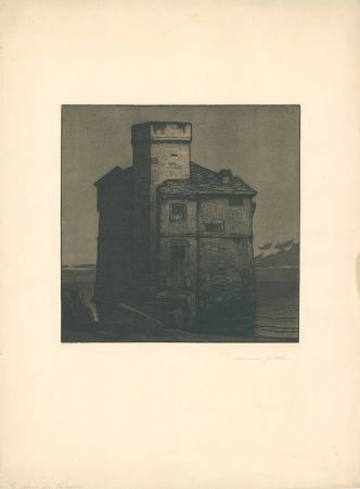 Eau-Forte Et Aquatinte Gattiker - La Torre di Rapallo (Torre Pagana)