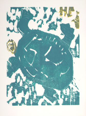 Gravure Sur Bois Lorjou - La Tortue, 1965