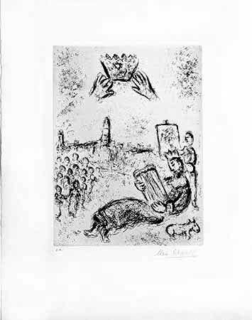 Gravure Chagall - La tour du Roi David