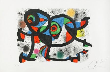 Lithographie Miró - La Triple Roue I