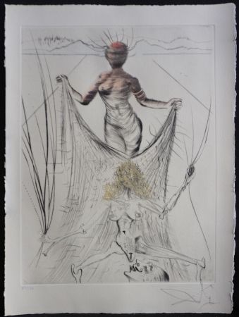 Gravure Dali - La Venus aux Fourrures Woman Holding Veil