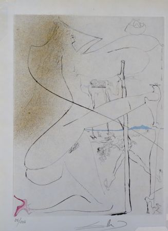 Gravure Dali - La Venus aux Fourrures Woman With Crutch