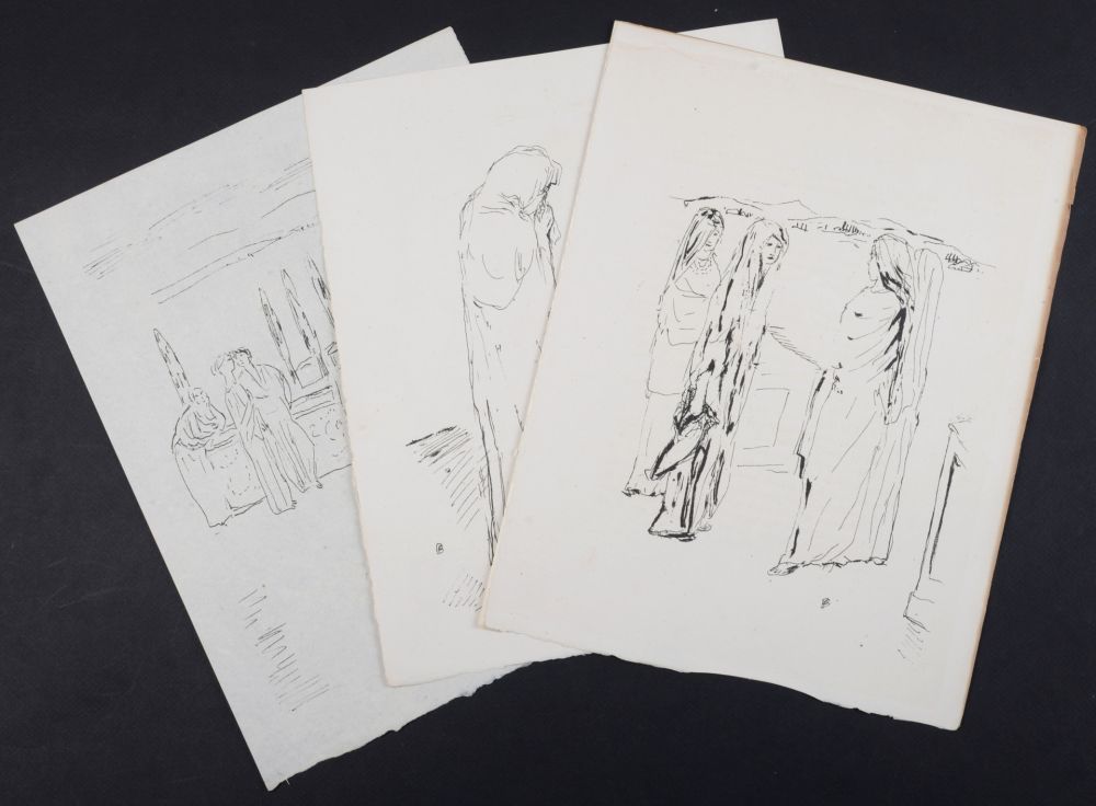 Lithographie Bonnard - La vie de Sainte Monique #10, 1930 - Set of 3 lithographs- Set of 3 litographss
