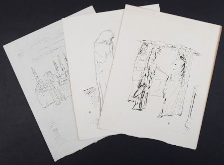 Lithographie Bonnard - La vie de Sainte Monique #10, 1930 - Set of 3 lithographs- Set of 3 litographss